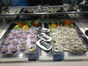 Kiwi on wild berry pudding.  Delicious.