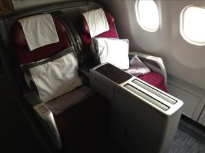 My Business Class window seat for the flight