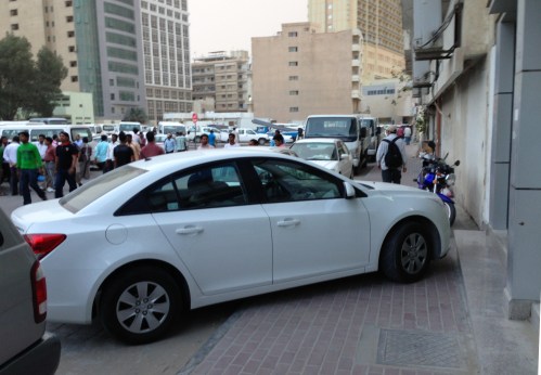 Who needs parking lots when you've got sidewalks?
